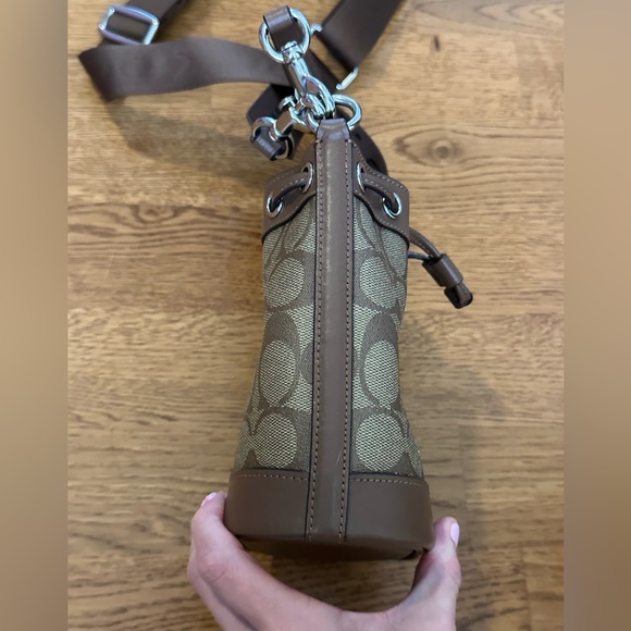NWOT Coach Mini Bucket Bag In Signature Brown and Tan Canvas - Picture 10 of 15